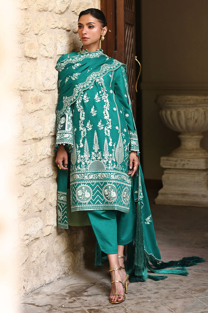 Embroidered Lawn Green Stitched Suit - Gul Ahmed