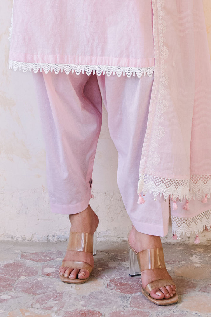 Embroidered Self Jacquard Light Pink Stitched Suit - Gul Ahmed