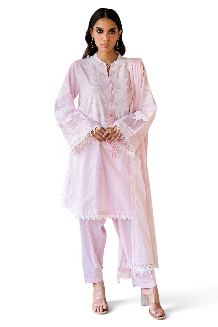 Embroidered Self Jacquard Light Pink Stitched Suit - Gul Ahmed