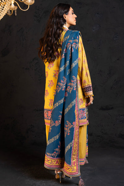 Embroidered Cambric Yellow 3 Piece Suit - Al Karam