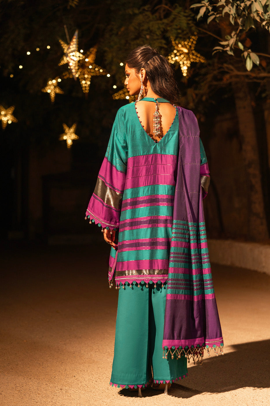 Embroidered Yarn Dyed Teal 2 Piece Suit - Al Karam