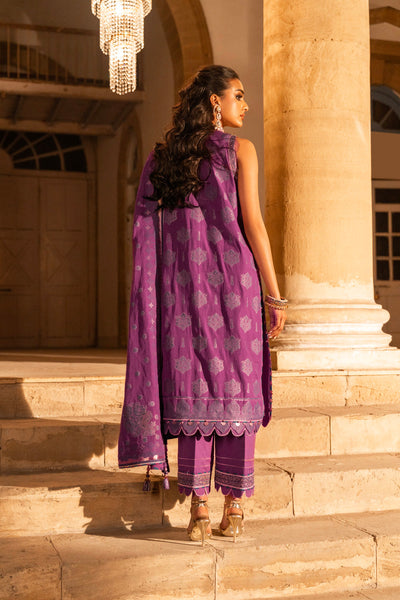 Embroidered Jacquard Purple 3 Piece Suit - Al Karam