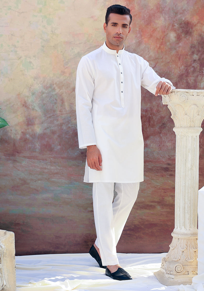 Off White Shalwar Kameez - Amir Adnan