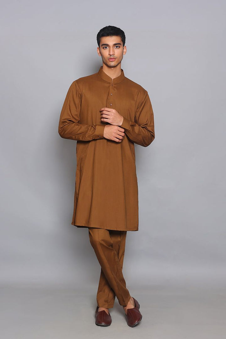 Basic Poly Viscose Breen Slim Fit Suit - Amir Adnan