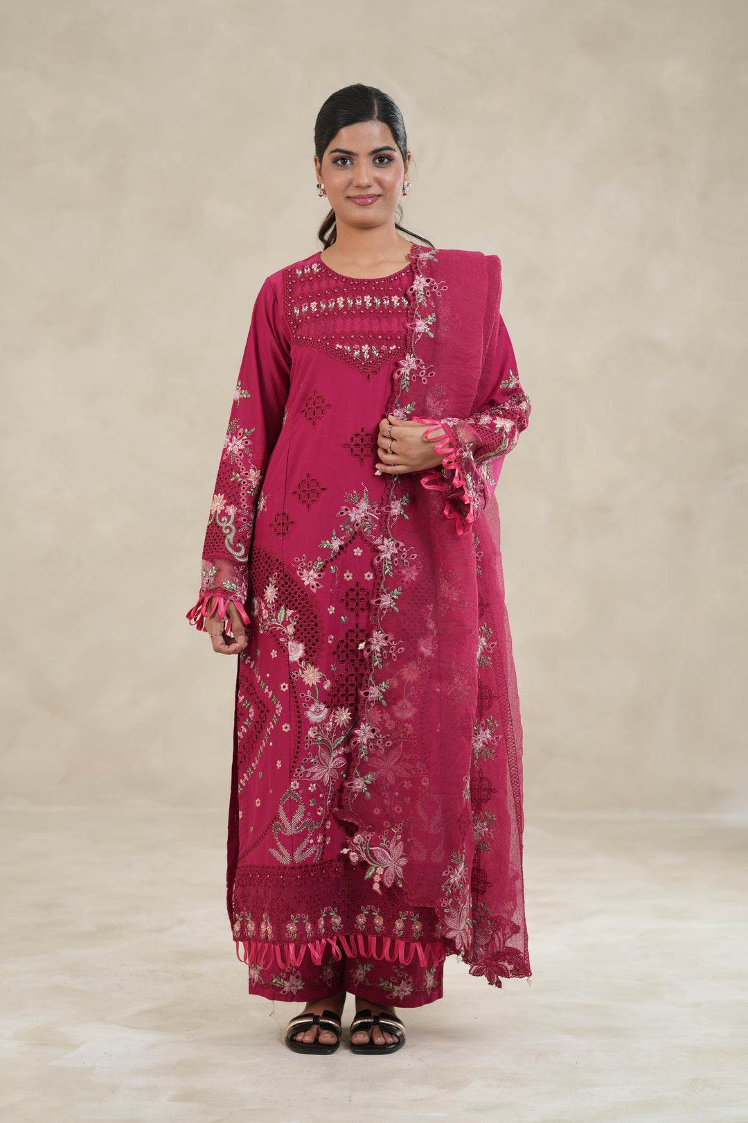 Floral Fuchsia - Tales of Petals Stitched by Sardinia