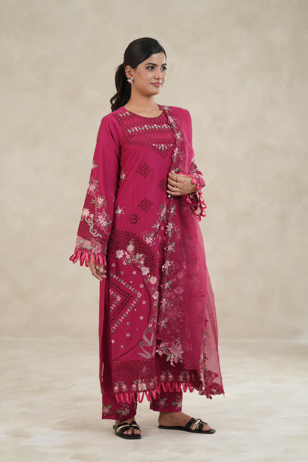 Floral Fuchsia - Tales of Petals Stitched by Sardinia