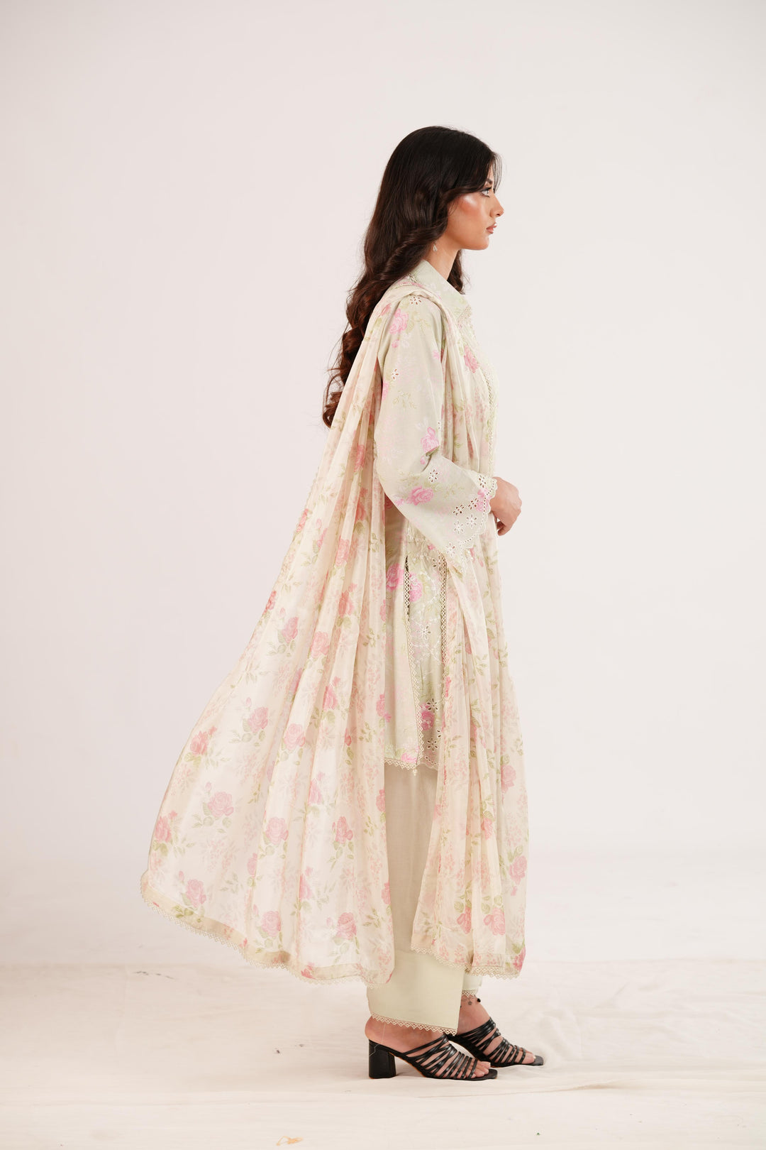 Floret Grace - Cross Stitch Premium Lawn Stitched