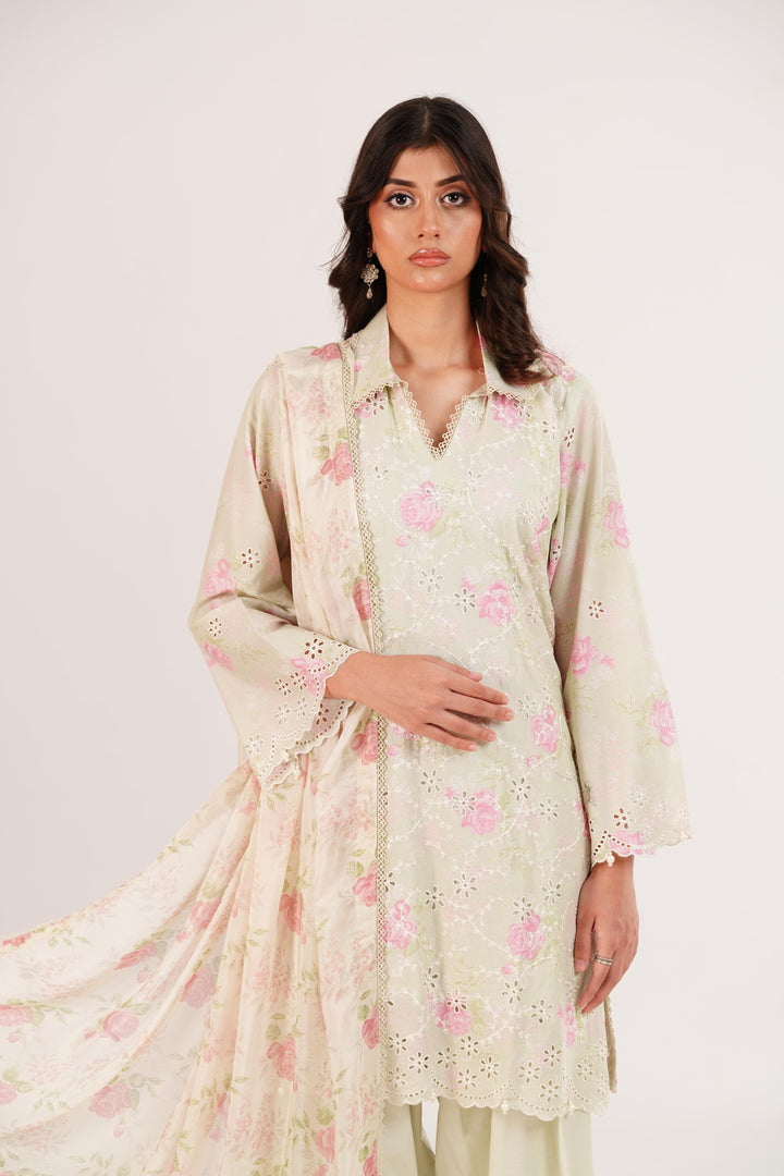Floret Grace - Cross Stitch Premium Lawn Stitched