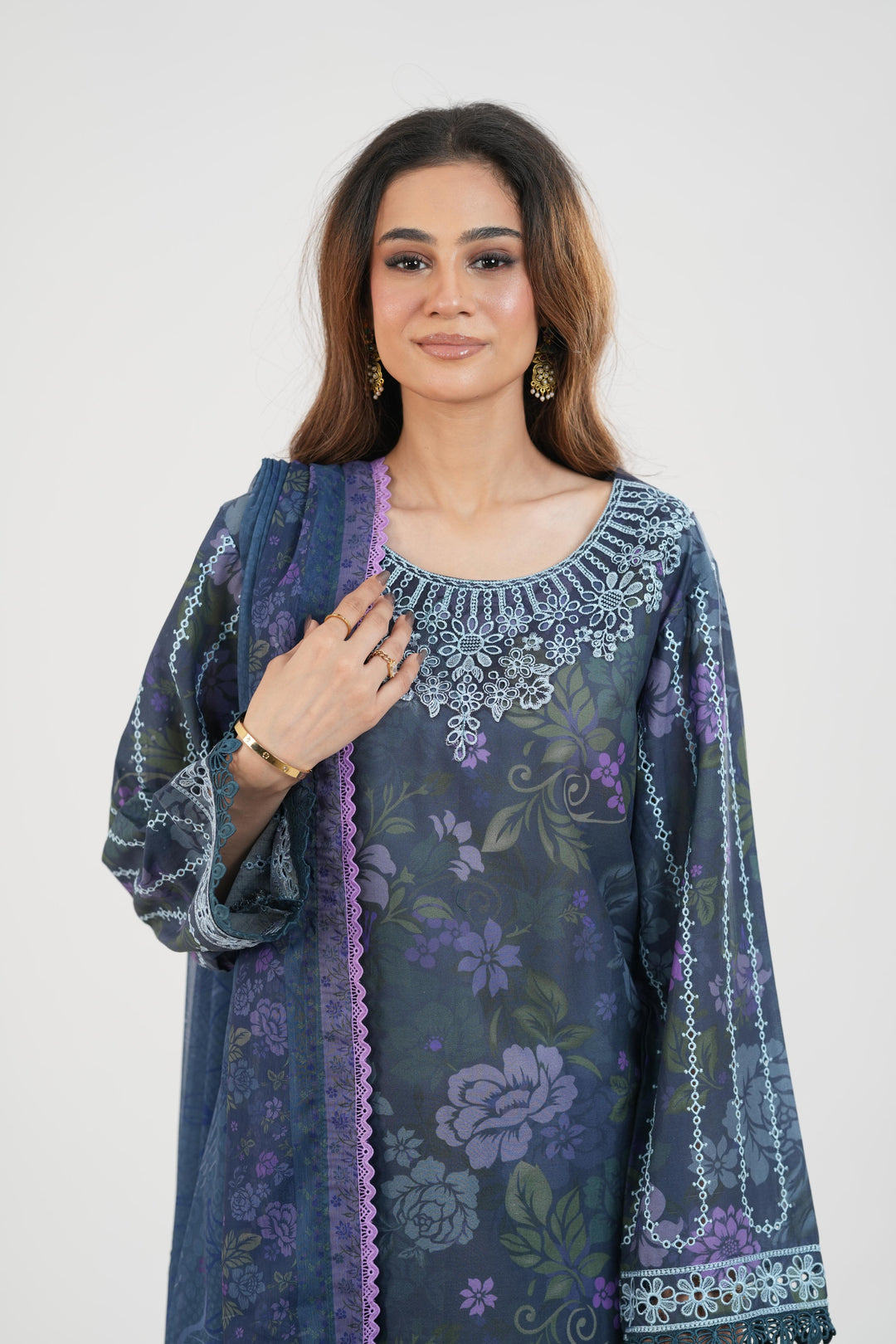 Forest Moss - Farasha Printed Essentials Stitched