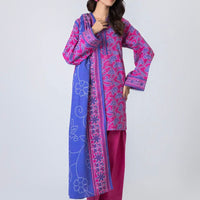 Printed Khaddar Pink Unstitched Suit - Alkaram