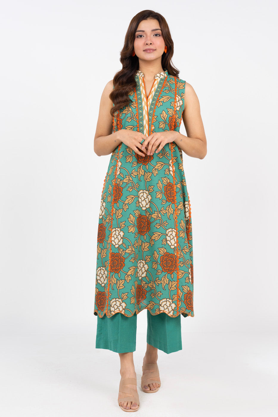 Printed Viscose Green Unstitched Suit - Alkaram