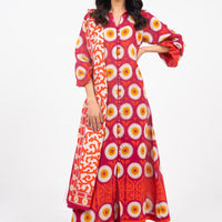 Printed Khaddar Maroon Unstitched Suit - Alkaram