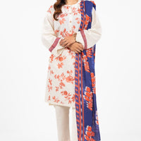 Embroidered Viscose Cream Unstitched Suit - Alkaram