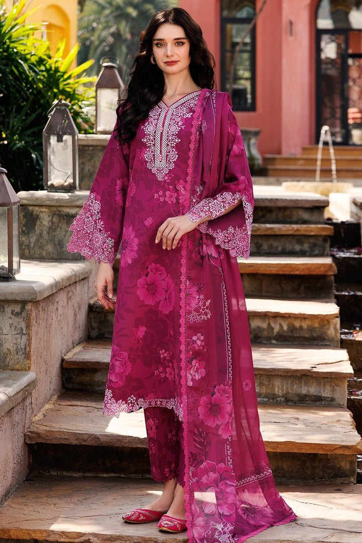 Fuchsia Flare - Farasha Printed Essentials Stitched