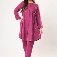 Cotton Khaddar Dyed Magenta Stitched Suit - Senorita