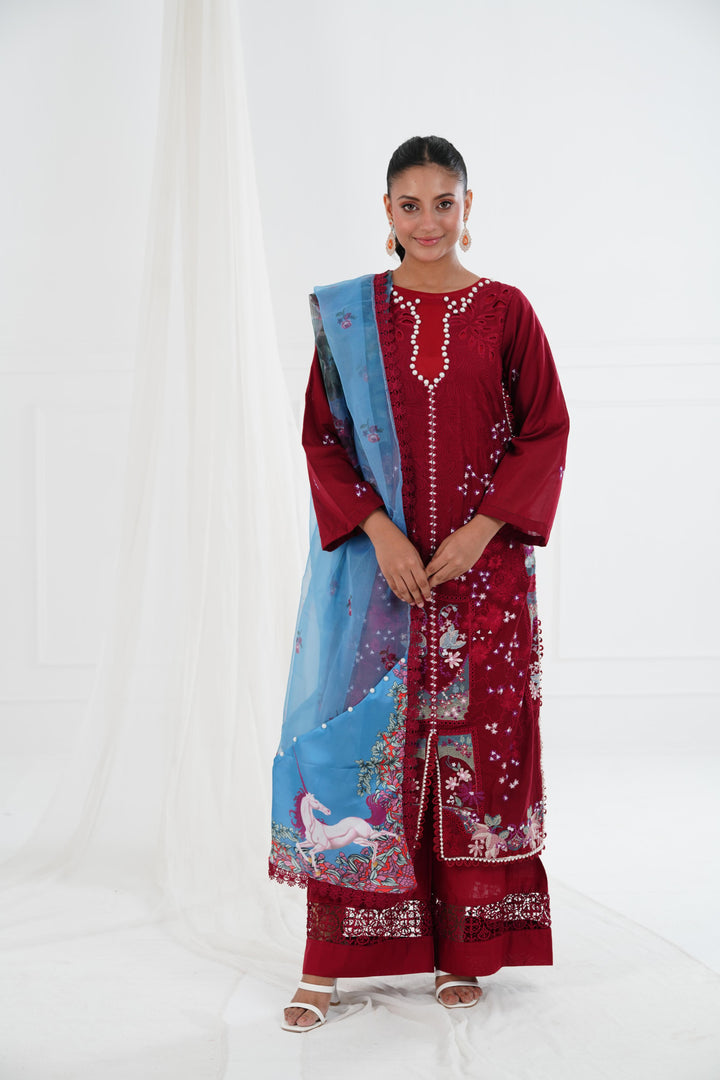 Glacis - Afrozeh Luxury Lawn Stitched