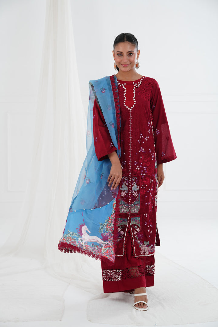 Glacis - Afrozeh Luxury Lawn Stitched