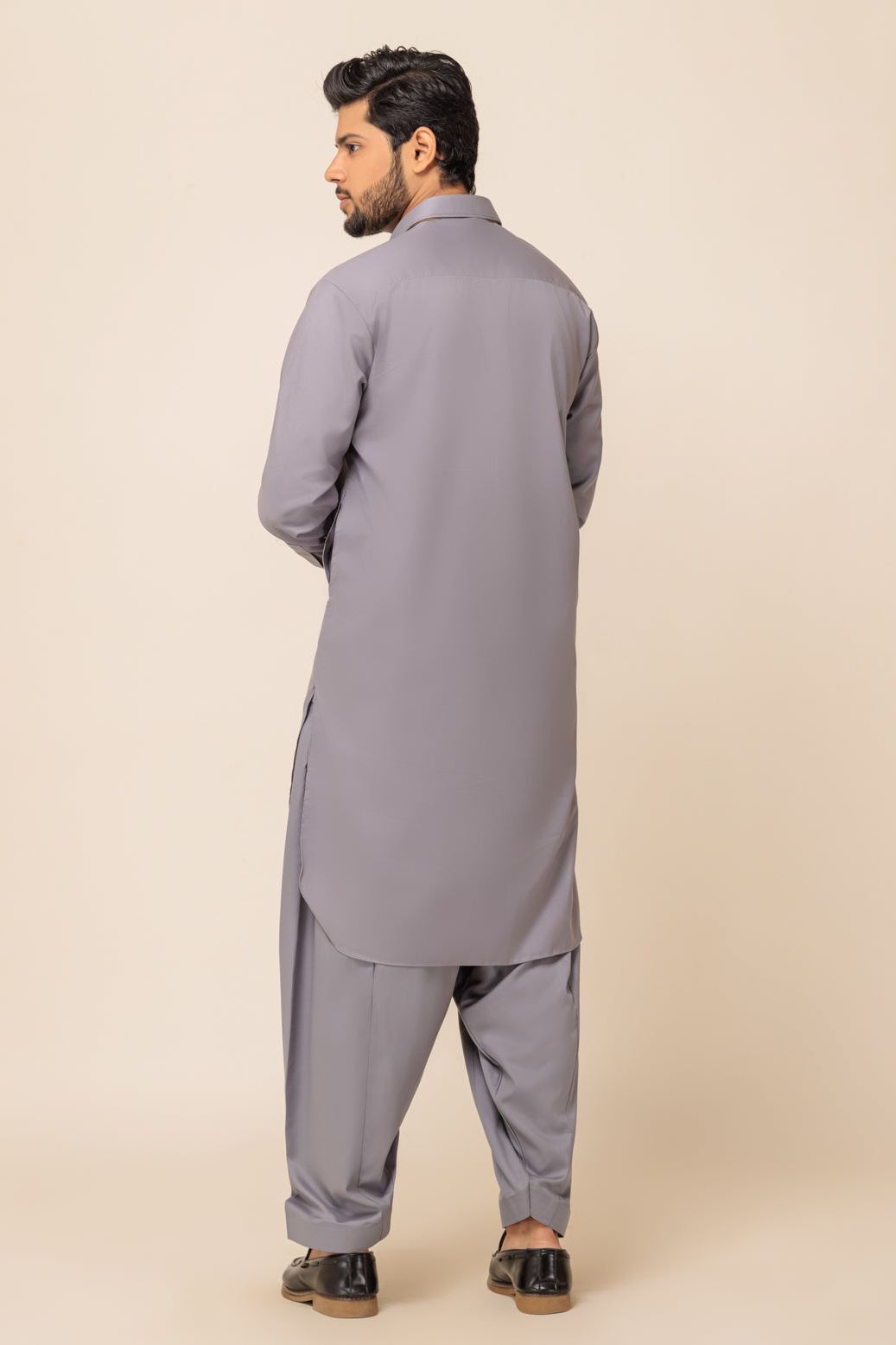Blended Light Grey Shalwar Kameez - Bonanza