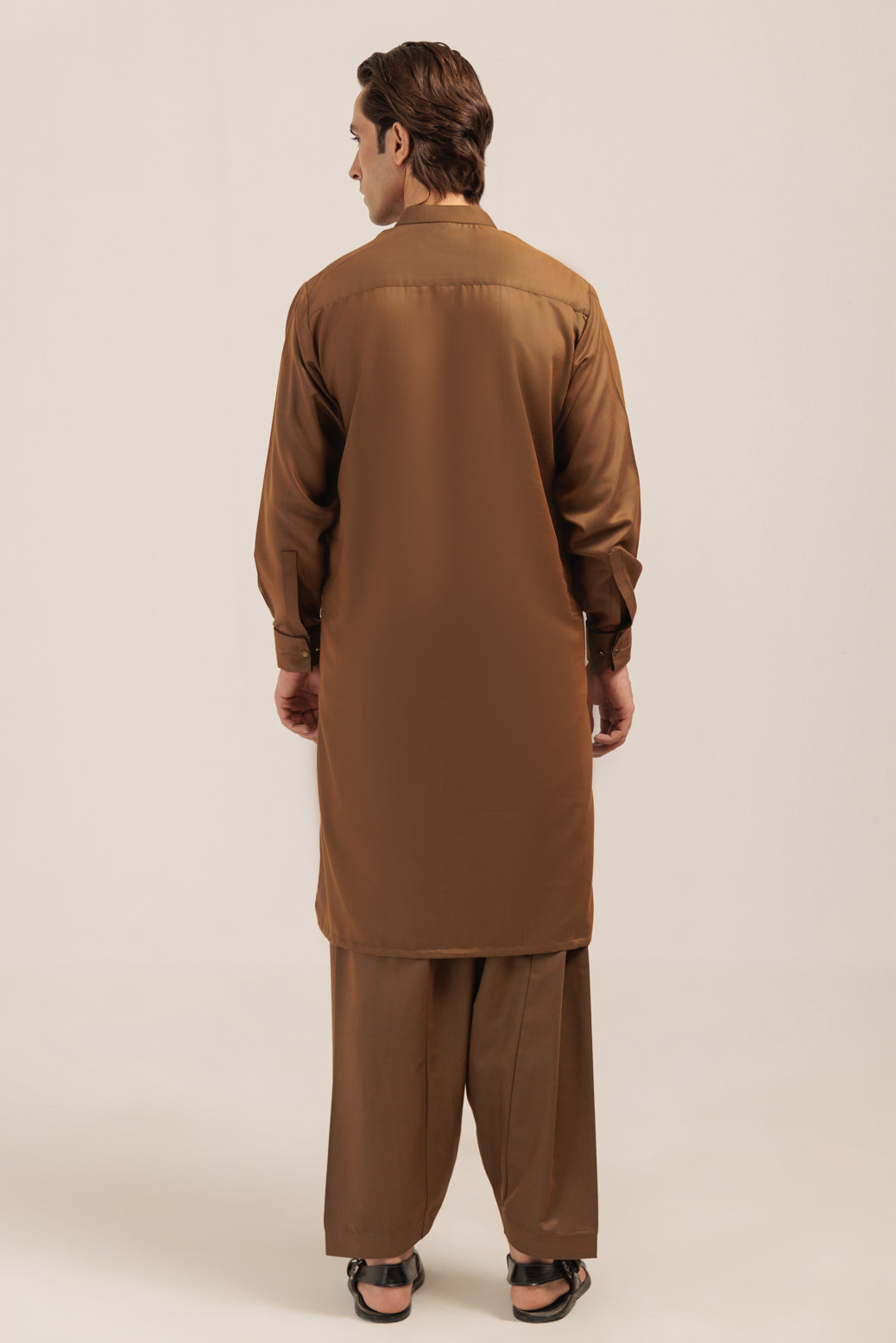 Blended Golden Kurta Shalwar - Bonanza