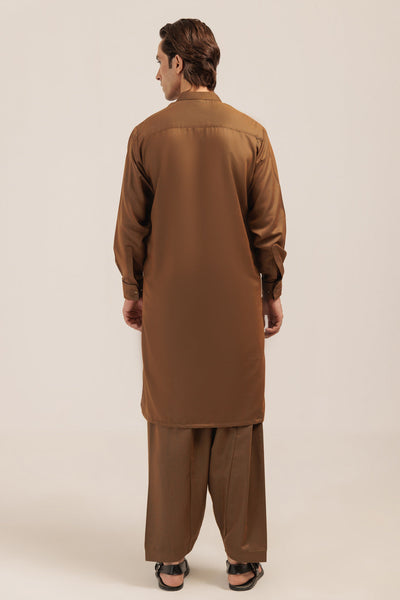 Blended Golden Kurta Shalwar - Bonanza