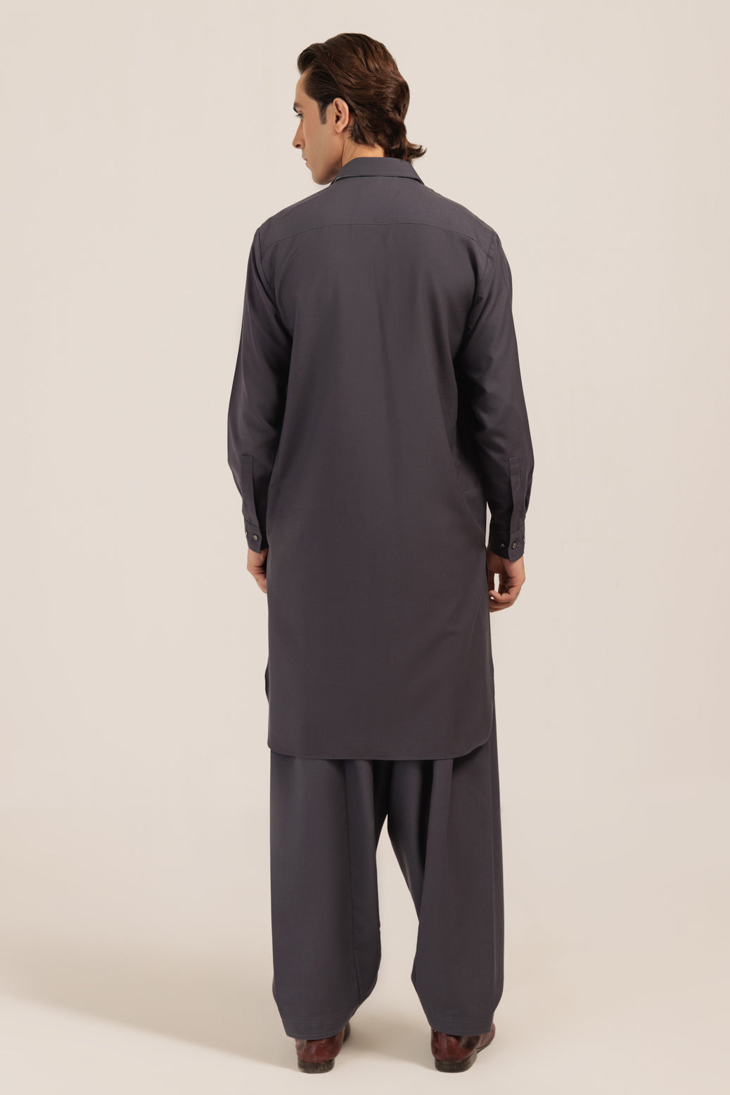 Blended Grey Kurta Shalwar - Bonanza