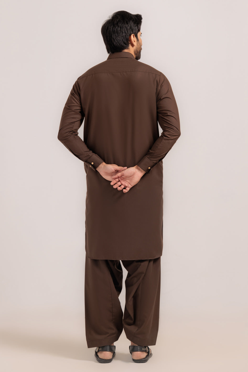 Blended Dark Brown Kurta Shalwar - Bonanza