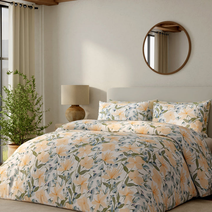 Vantona Garden Lillies Duvet Cover Set - Yellow