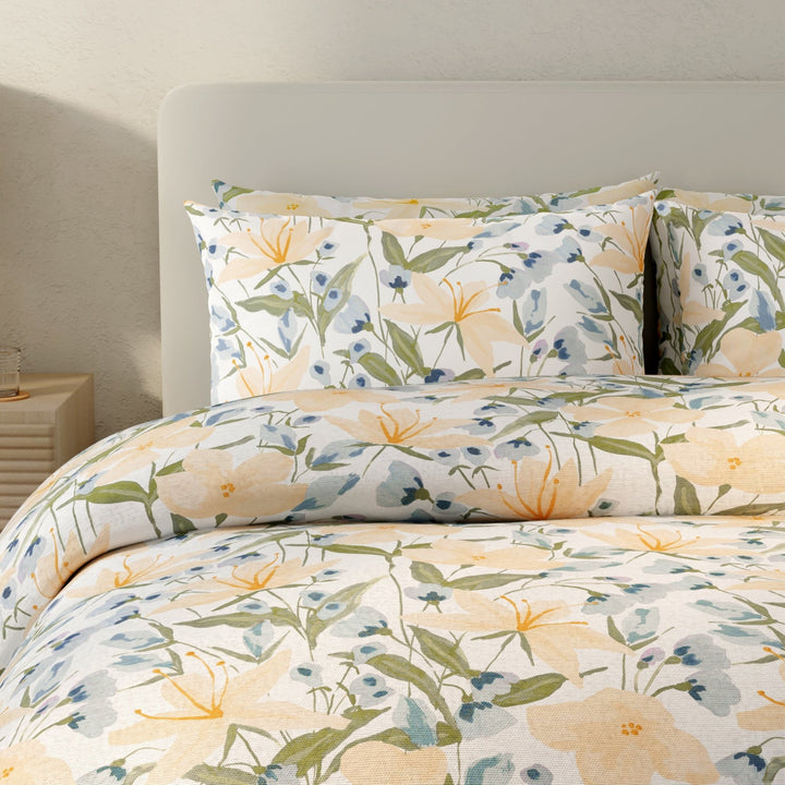 Vantona Garden Lillies Duvet Cover Set - Yellow