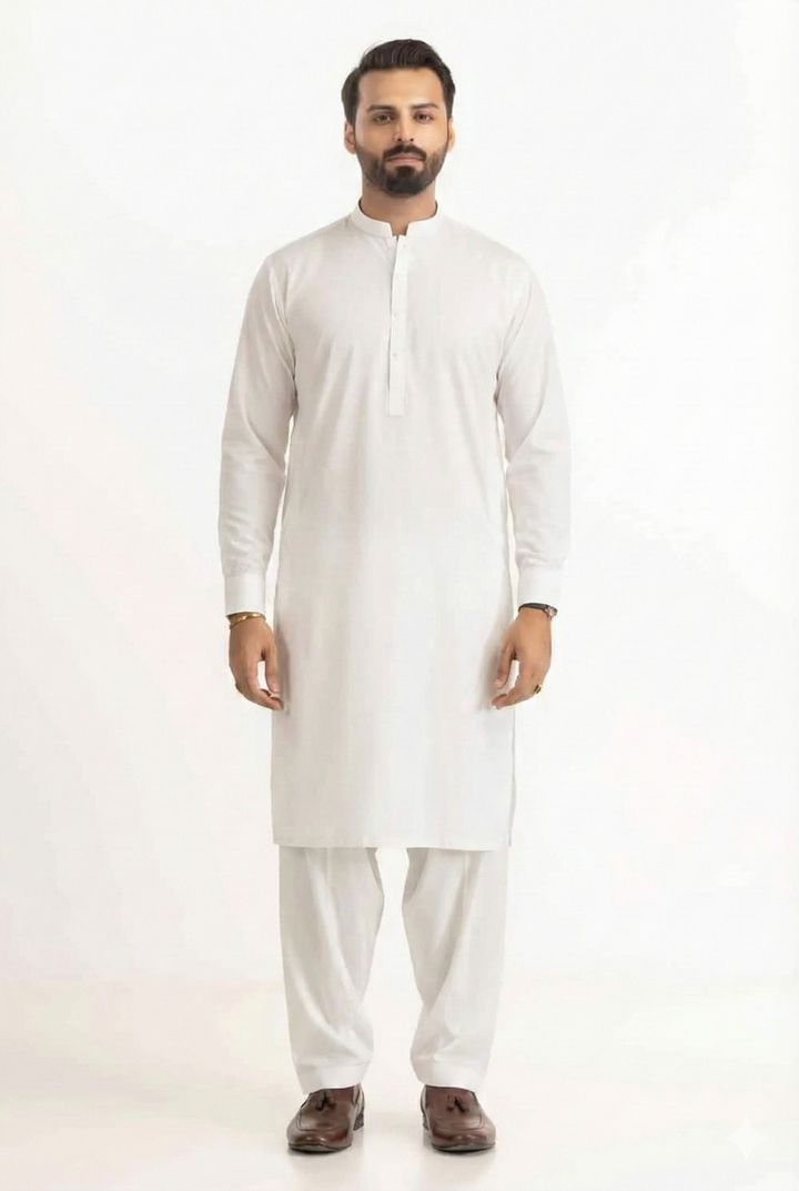 Blended Off White Shalwar Kameez - President by Gul Ahmed