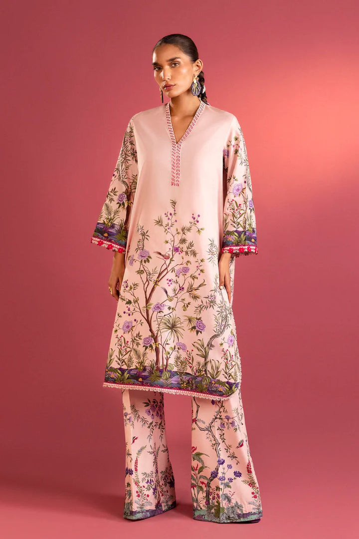Lawn Tea Pink Stitched Suit - Sana Safinaz