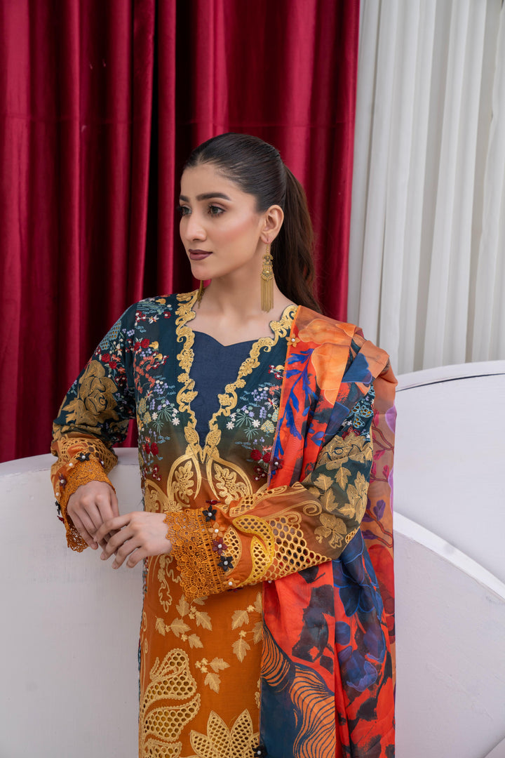 Halcy - Afrozeh Luxury Lawn Stitched