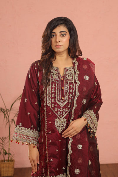 Design 2 - AlKaram Stitched Heavy Formals 24'