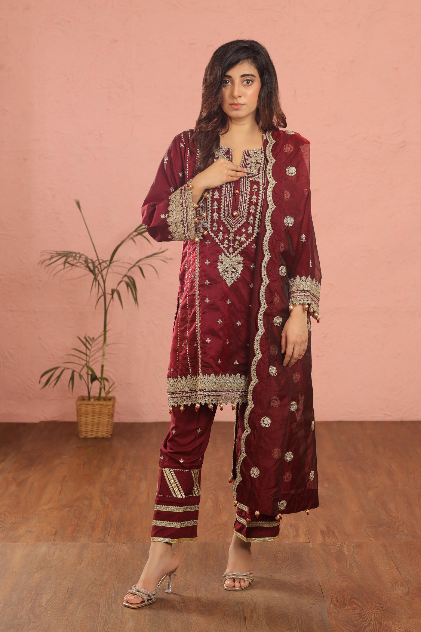 Design 2 - AlKaram Stitched Heavy Formals 24'