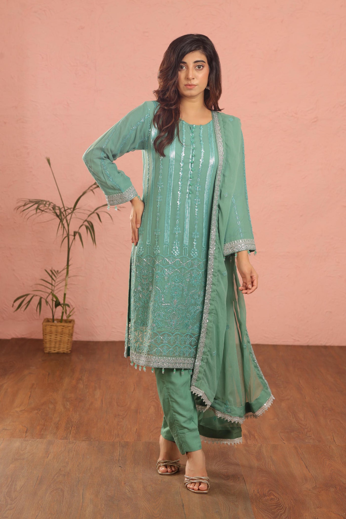 Design 9 - AlKaram Stitched Heavy Formals 24'