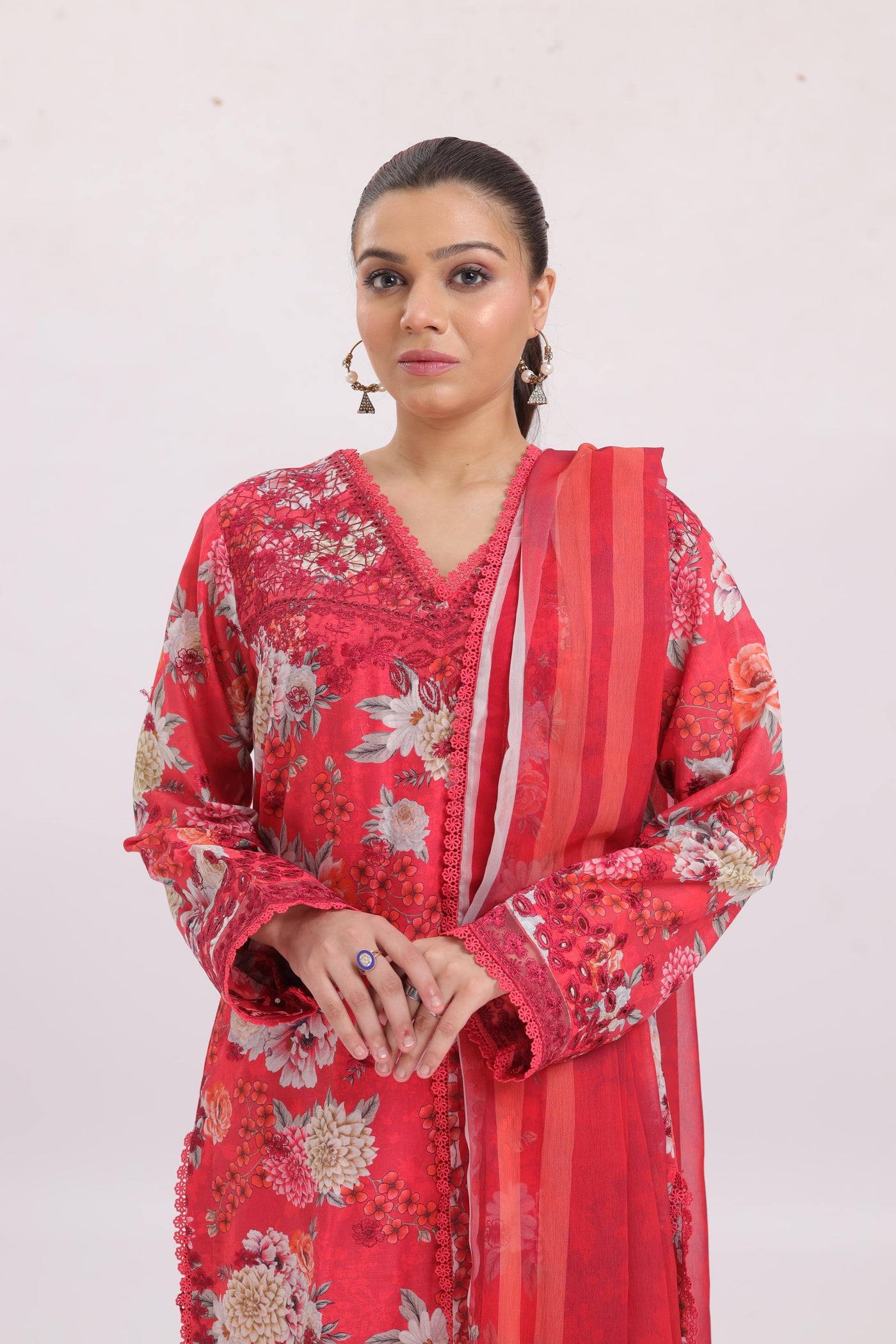 Honeyrose - Ayzel Printed Embroidered Stitched