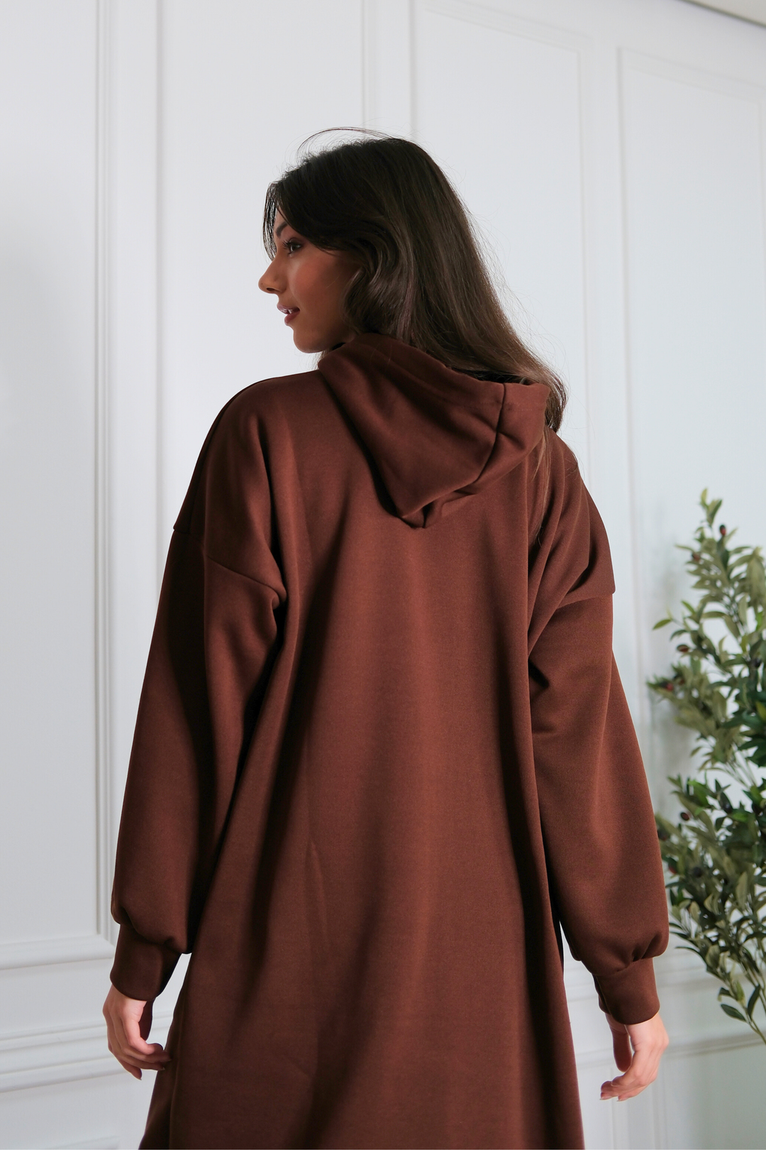 Signature Brown Hoodie Dress