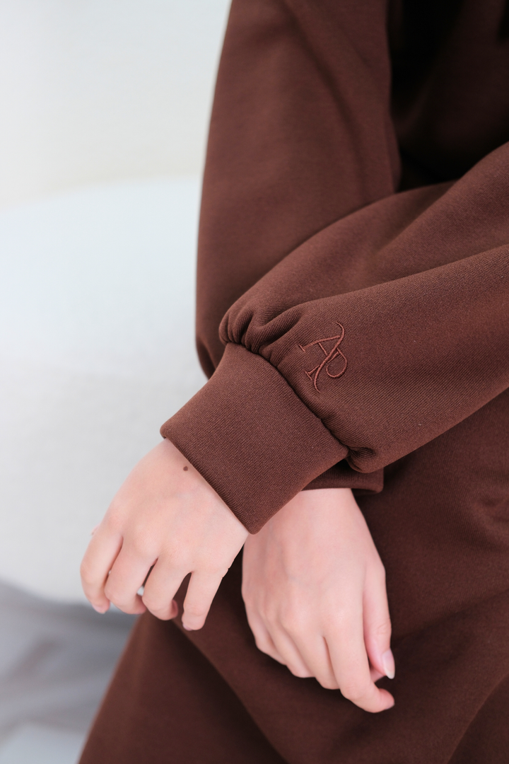 Signature Brown Hoodie Dress