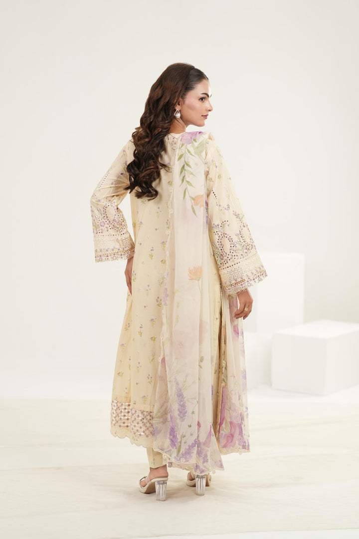Embroidered Lawn Butter Yellow Stitched Suit - Iznik