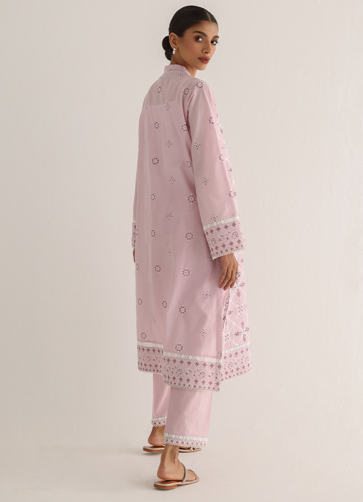 Pure Cotton Pink Stitched Suit - Image