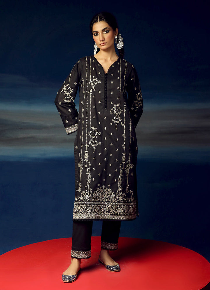 Pure Cotton Black Stitched Suit - Image
