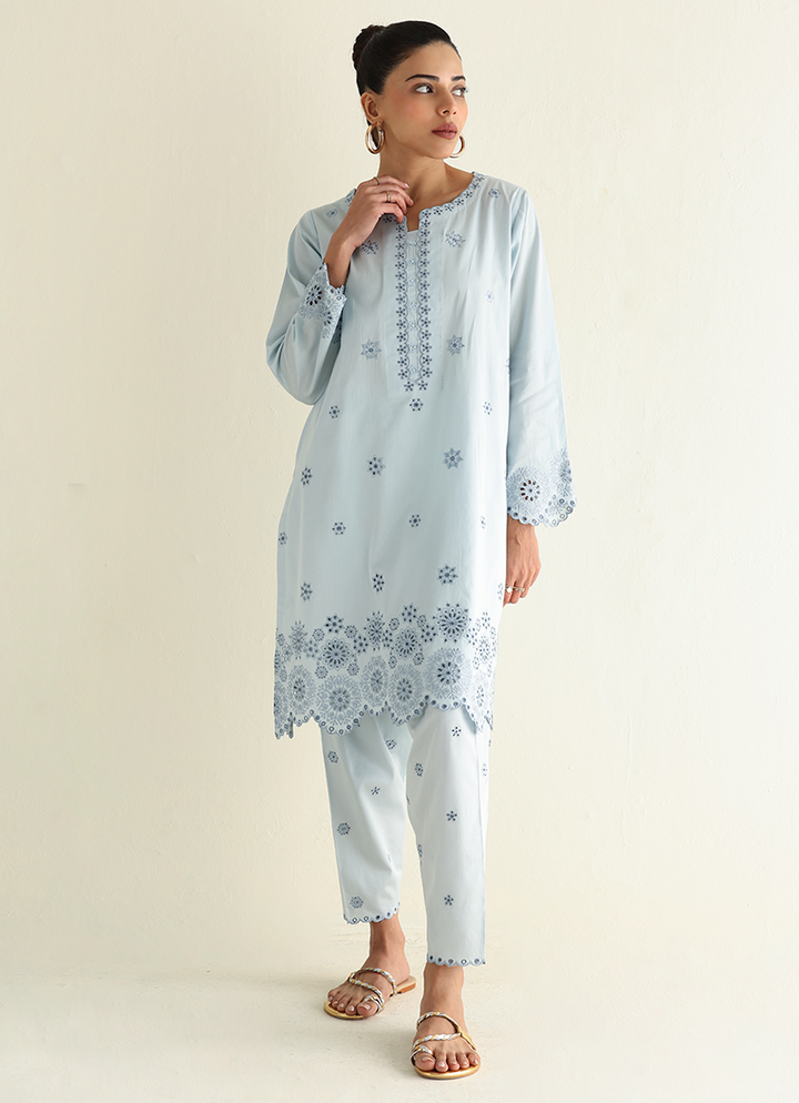Pure Cotton Pink Stitched Suit - Image