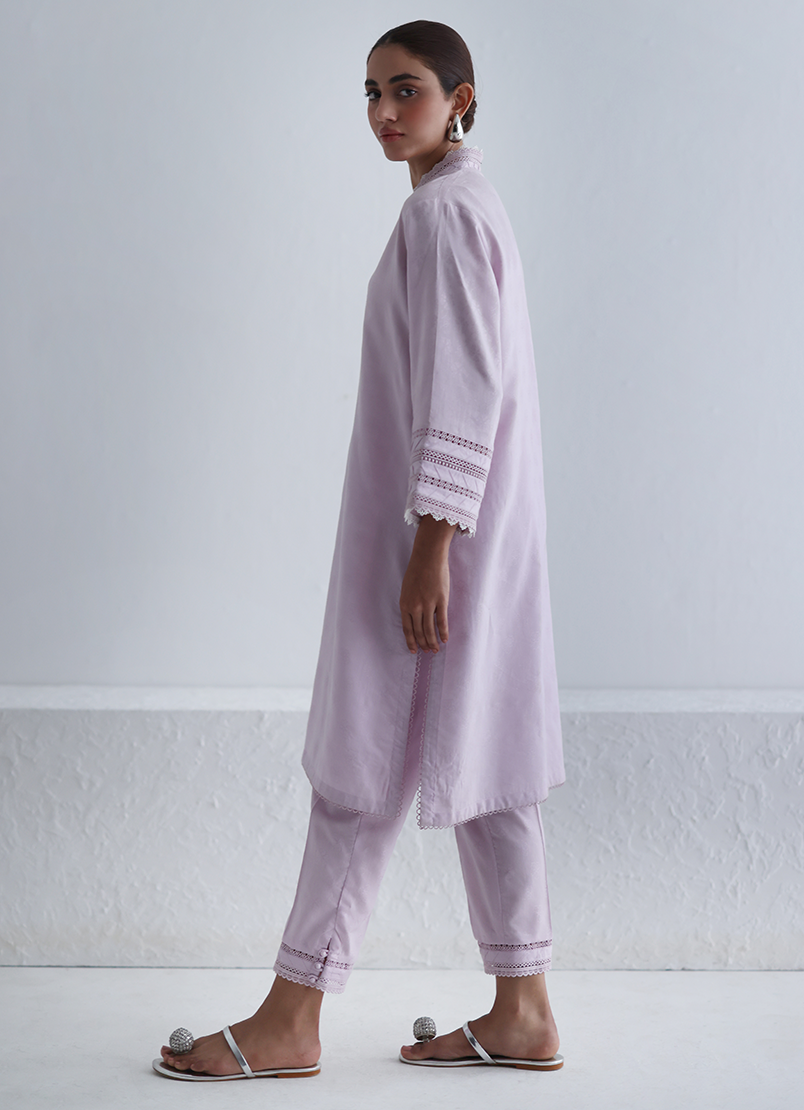 Jacquard Lilac Stitched Suit - Image