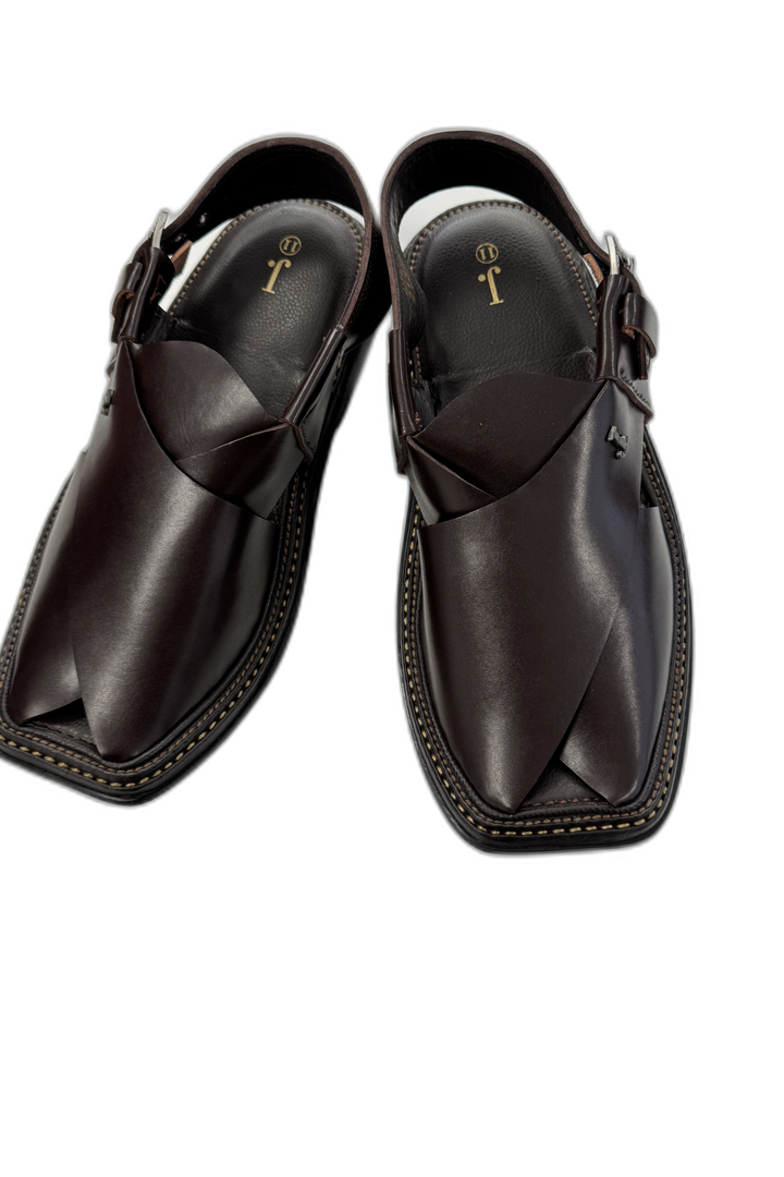 Maroon Peshawari Chappal - J. Junaid Jamshed