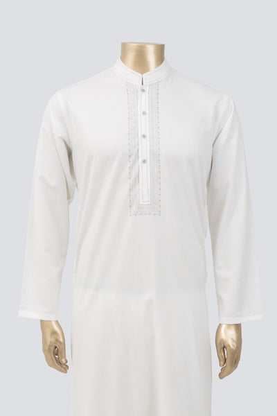 Plain Off White Kameez Shalwar - Raf Raf