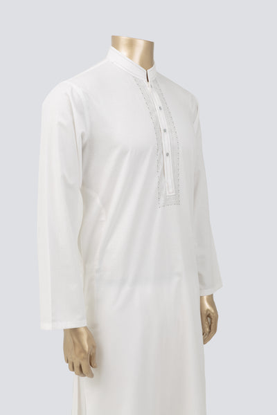 Plain Off White Kameez Shalwar - Raf Raf