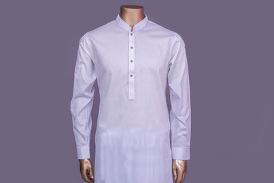 Plain White Kameez Shalwar - Raf Raf