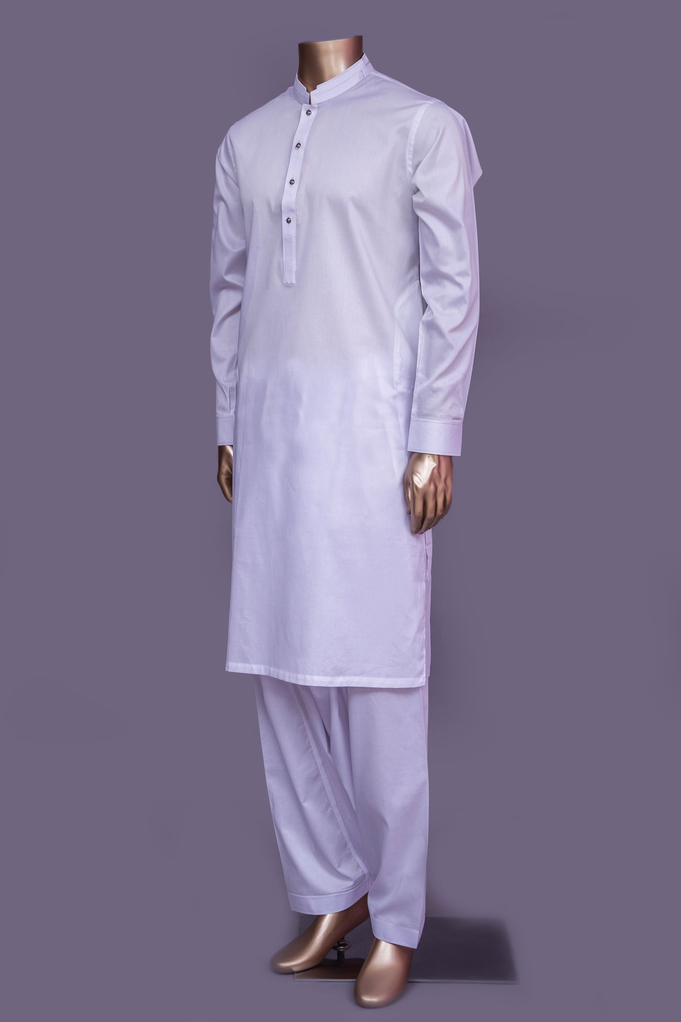 Plain White Kameez Shalwar - Raf Raf