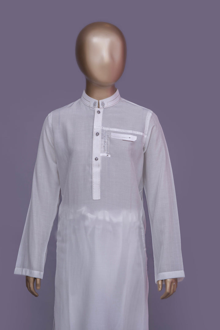 Plain Milky White Shalwar Kameez - Raf Raf