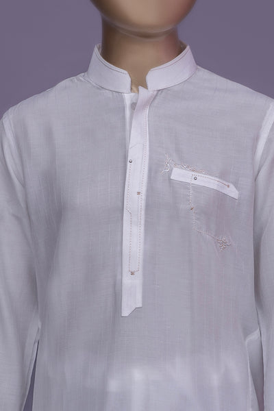 Plain Milky White Shalwar Kameez - Raf Raf