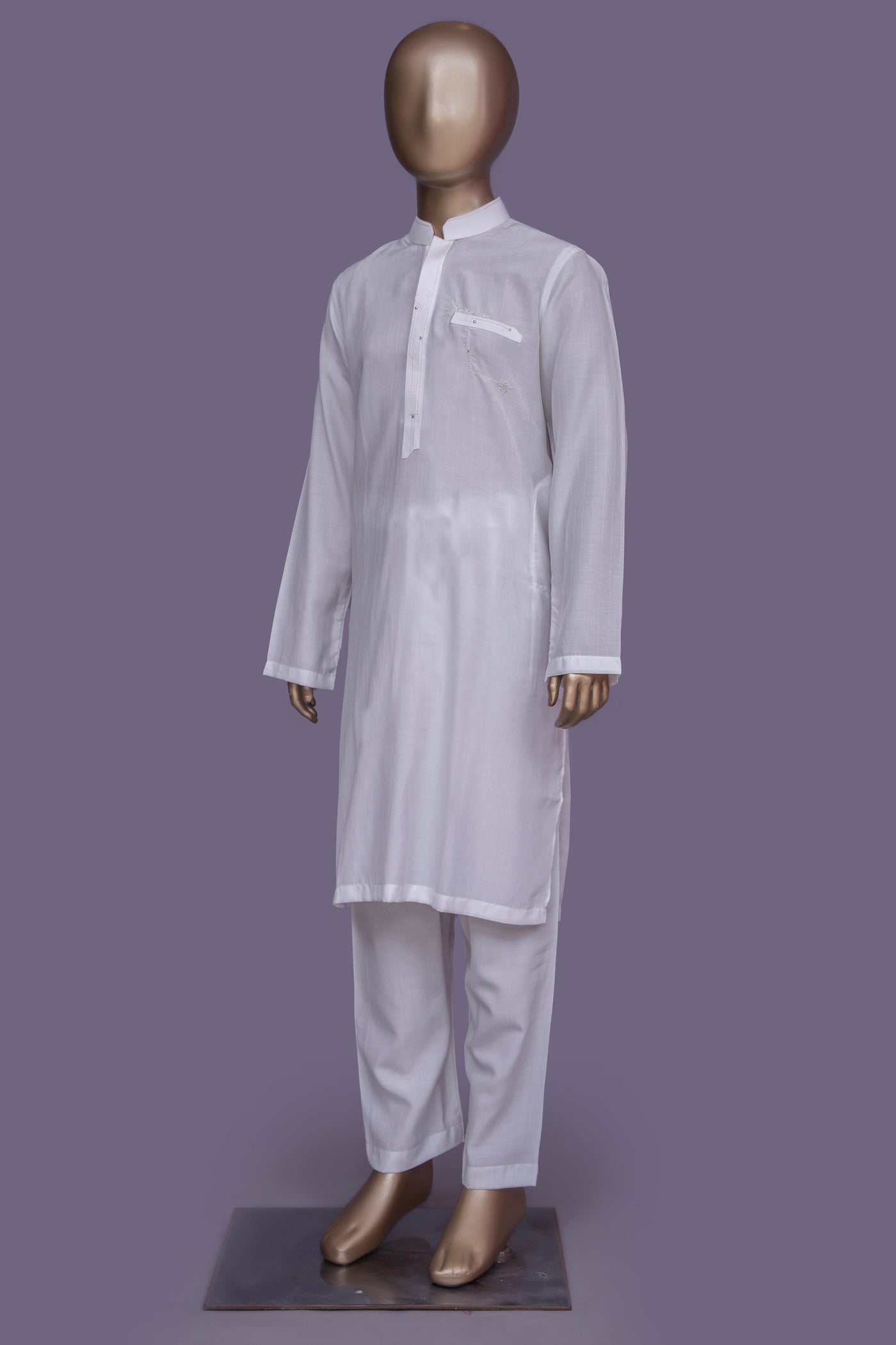 Plain Milky White Shalwar Kameez - Raf Raf